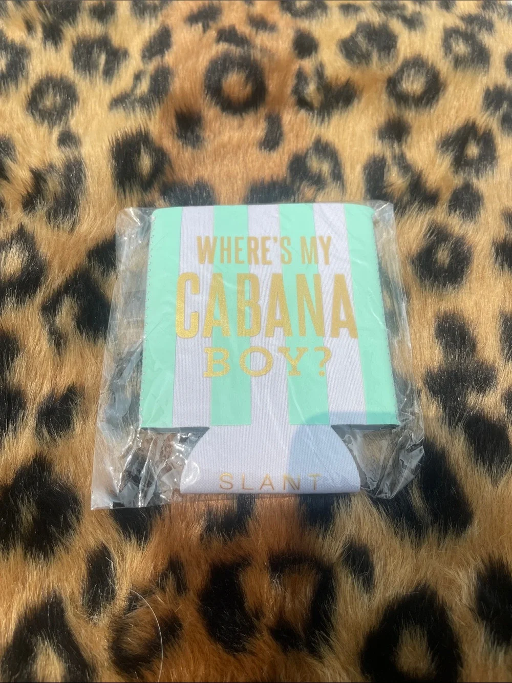 NEW 'Where's My Cabana Boy?' Mint & Gold Can Cooler